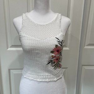 Hollister White Knit Crop Top